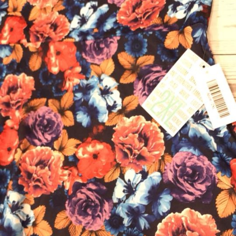 LuLaRoe 2XL azure a-line skirt floral